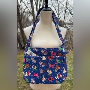 VERA BRADLEY XL Crossbody Catnip Christmas Holiday Cats Purse Bag $95 NEW